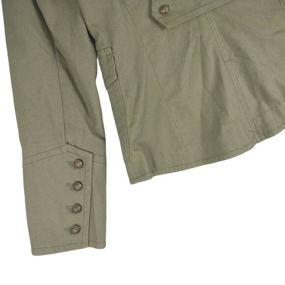ATTENTION Military Style Army Olive Green Pea Coat Jacket, Women's 4 - Picture 8 of 9